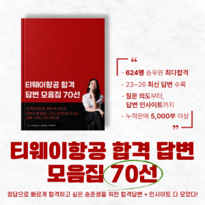 티웨이항공 합격 답변 모음집 70선